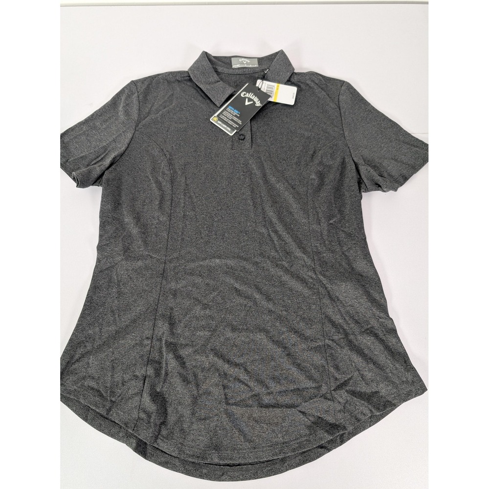 Callaway Polo Shirt Womens Medium Gray Heather Opti-Dri Golf Performance UPF - Picture 7 of 10